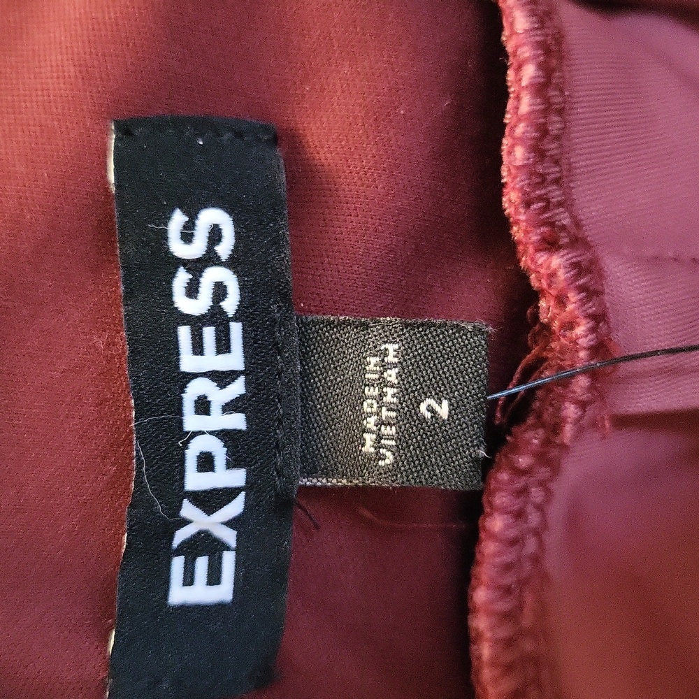 Express Velvet Burgundy Jumpsuit - Picture 9 of 11